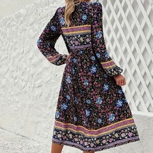 NEW! 2 left ! Boho midnight floral maxi dress